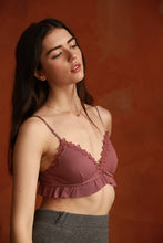Load image into Gallery viewer, Stretch Rib Bralette with Floral Crochet Lace