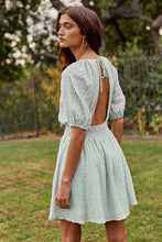 Load image into Gallery viewer, Smocked Waist Open Back Short Sleeve Mini Dress
