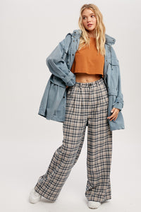 Plaid Over Wide Legged Pants