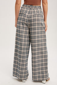 Plaid Over Wide Legged Pants