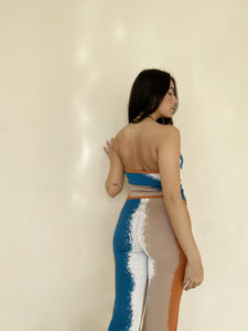 Ombre Pattern Sweater Tube Top