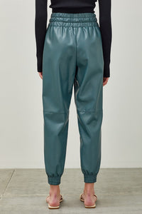 Smocked Waist PU Pants
