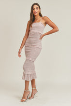 Load image into Gallery viewer, Floral Print All Smocking Detailed Midi Long Dress