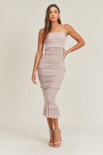 Load image into Gallery viewer, Floral Print All Smocking Detailed Midi Long Dress