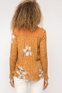 Surplice front with button detail top