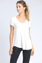 Load image into Gallery viewer, Long Line Deep V-neck Pocket Shirt-White