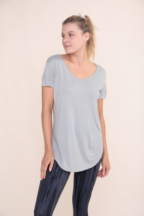 Essential Wave Side Tie Front Detail Top-Cement