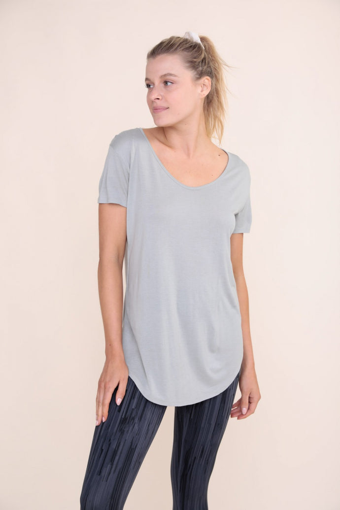 Essential Wave Side Tie Front Detail Top-Cement