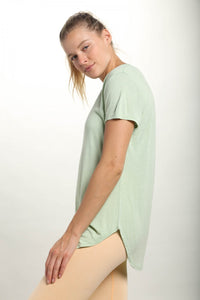 Essential Wave Side Tie Front Detail Top-Green