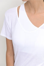 Load image into Gallery viewer, Essential Wave Side Tie Front Detail Top-White