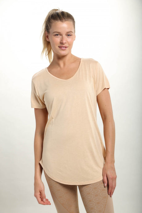 Essential Wave Side Tie Front Detail Top-Wheat