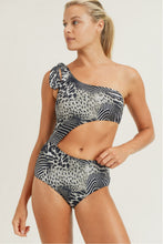 Load image into Gallery viewer, Safari Print Cutout One-Piece Swimsuit