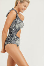 Load image into Gallery viewer, Safari Print Cutout One-Piece Swimsuit