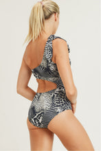 Load image into Gallery viewer, Safari Print Cutout One-Piece Swimsuit