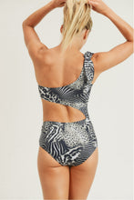 Load image into Gallery viewer, Safari Print Cutout One-Piece Swimsuit