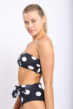 Load image into Gallery viewer, Black Polkadot Bikini with Tie Detail
