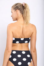 Load image into Gallery viewer, Black Polkadot Bikini with Tie Detail