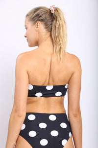 Black Polkadot Bikini with Tie Detail
