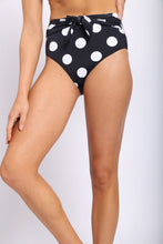 Load image into Gallery viewer, Black Polkadot Bikini with Tie Detail