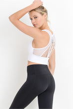 Load image into Gallery viewer, Laser Cut Seamless Sports Bra-White