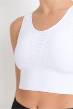 Load image into Gallery viewer, Laser Cut Seamless Sports Bra-White