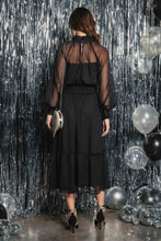 Load image into Gallery viewer, Mock Neck Sheer Midi Dress
