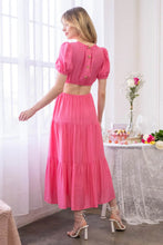 Load image into Gallery viewer, Asymmetrical Waist Cut Out Midi Dress