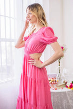 Load image into Gallery viewer, Asymmetrical Waist Cut Out Midi Dress