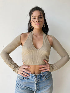 トップス Rest&Recreation RR BOLERO + HALTER TOP REST & RECREATION RR Bolero + Halter Top Set: Versatile