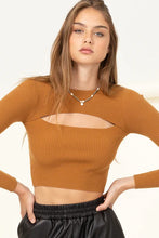 Load image into Gallery viewer, Be My Comfort Ribbed Cutout Crop Top