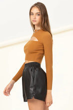 Load image into Gallery viewer, Be My Comfort Ribbed Cutout Crop Top