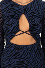 Load image into Gallery viewer, Frisky Love Zebra Print Cutout Mini Dress