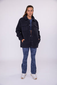 Sherpa Snap-On Shacket with Pockets