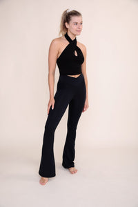 Ribbed Crisscross Halter Top