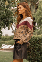 Load image into Gallery viewer, Multi Color Chevron Leopard Print Sweater Pullover