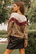Load image into Gallery viewer, Multi Color Chevron Leopard Print Sweater Pullover