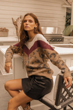 Load image into Gallery viewer, Multi Color Chevron Leopard Print Sweater Pullover
