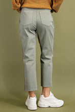 Load image into Gallery viewer, Stripe Tape On Side Washed Stretch Twill Cropped Pants