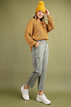 Load image into Gallery viewer, Stripe Tape On Side Washed Stretch Twill Cropped Pants