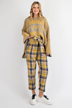 Load image into Gallery viewer, Plaid Washed Tie Waisted Straight Legs Pants