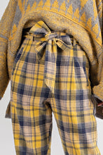 Load image into Gallery viewer, Plaid Washed Tie Waisted Straight Legs Pants