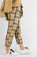 Load image into Gallery viewer, Plaid Washed Tie Waisted Straight Legs Pants