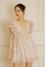 Load image into Gallery viewer, Roses Print Babydoll Mini Dress