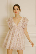 Load image into Gallery viewer, Roses Print Babydoll Mini Dress