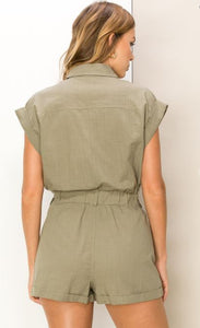 Sheer Attitude Button-Front Romper
