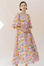 Load image into Gallery viewer, Multi-Color Roses Midi Baby Doll Dress