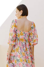 Load image into Gallery viewer, Multi-Color Roses Midi Baby Doll Dress