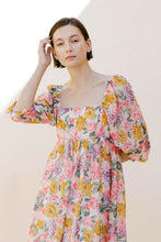 Load image into Gallery viewer, Multi-Color Roses Midi Baby Doll Dress