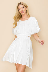 Bubble Short Sleeve Mini Dress