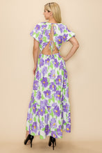 Load image into Gallery viewer, Floral Print Short Sleeve Maxi Dress